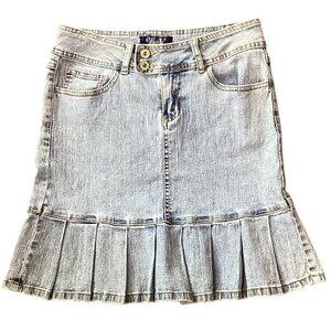 Angels Denim Pleated Skirt Jr Sz 5 Blue #310C